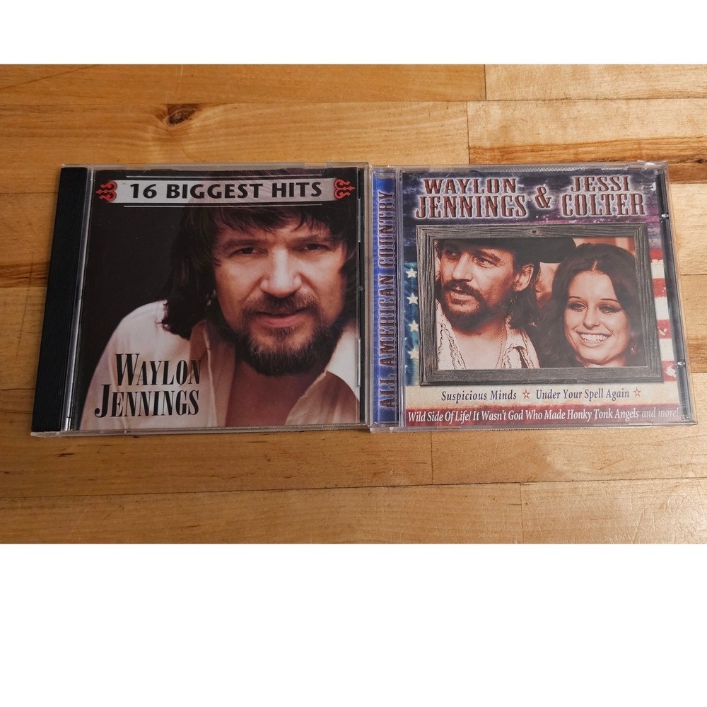 Waylon Jennings 16 Biggest Hits& Jessi Colter All American Country CD Lot 2 Disc